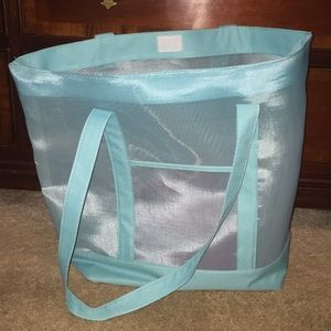 Blue mesh bag
